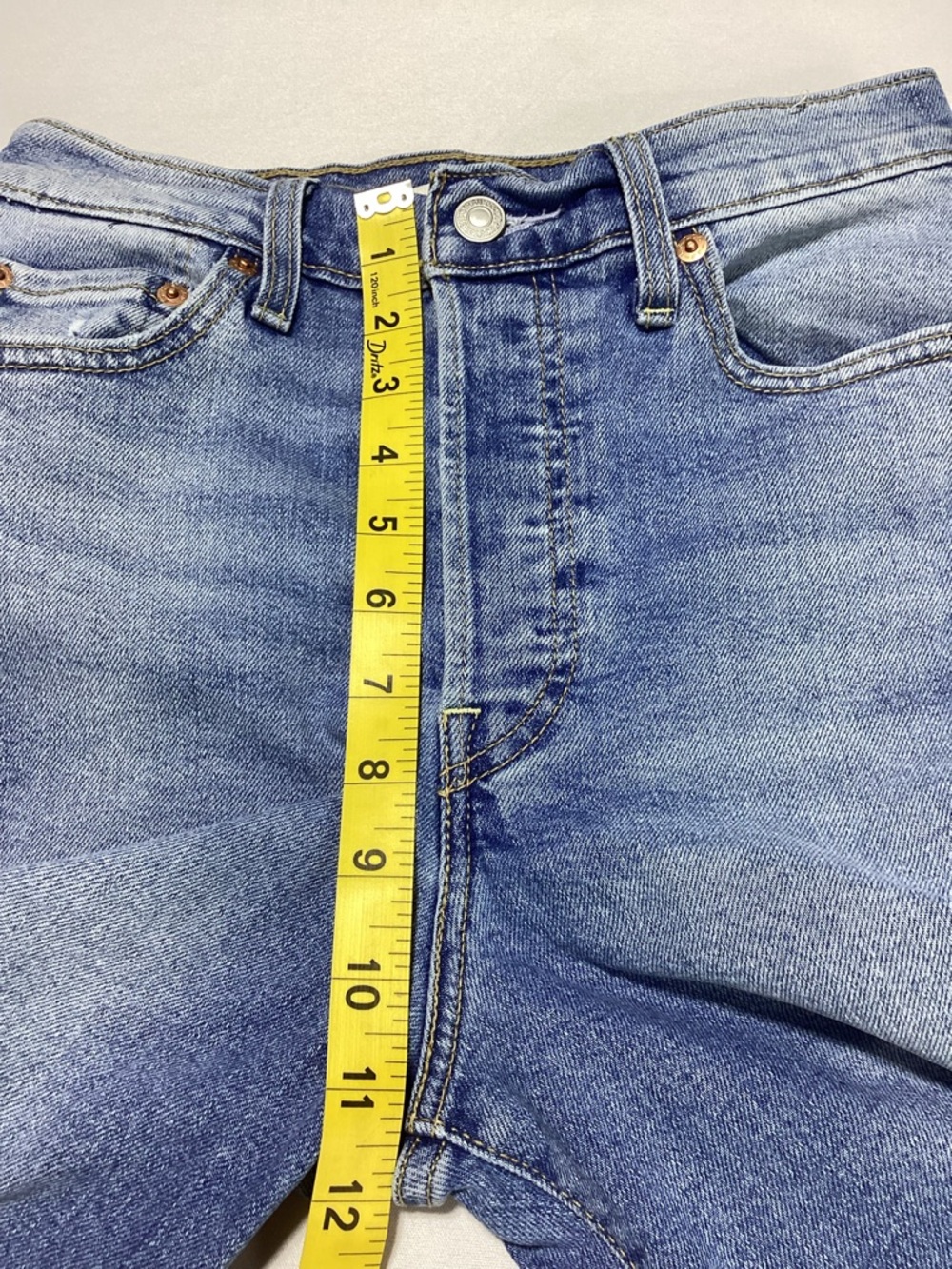 High-Rise Ribcage Straight Ankle Jeans in Light Blue - Picture 10 of 13